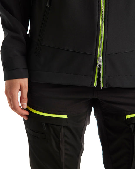 Blaklader Women's Softshell Jacket 4719 #colour_black-hi-vis-yellow