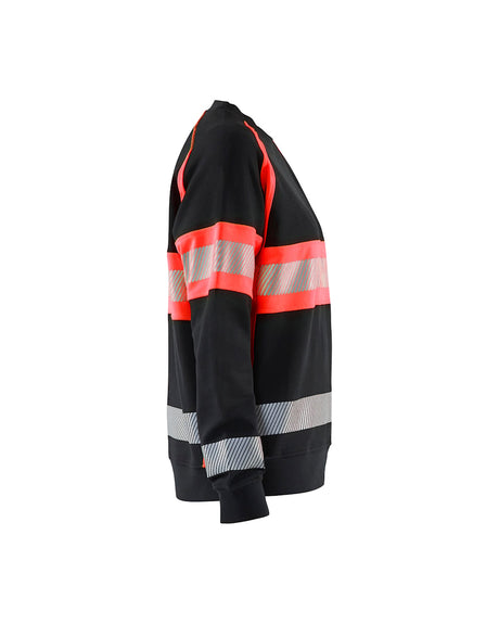 Blaklader Women's Hi-Vis Sweatshirt 3409 #colour_black-red-hi-vis