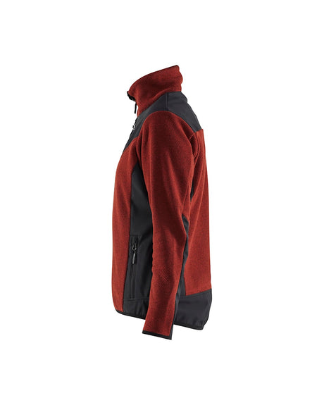 Blaklader Women's Knitted Jacket with Softshell 5943 #colour_burned-red-black