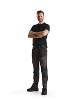 Blaklader Service Trousers with Stretch 1456 - Dark olive green/Black #colour_dark-olive-green-black