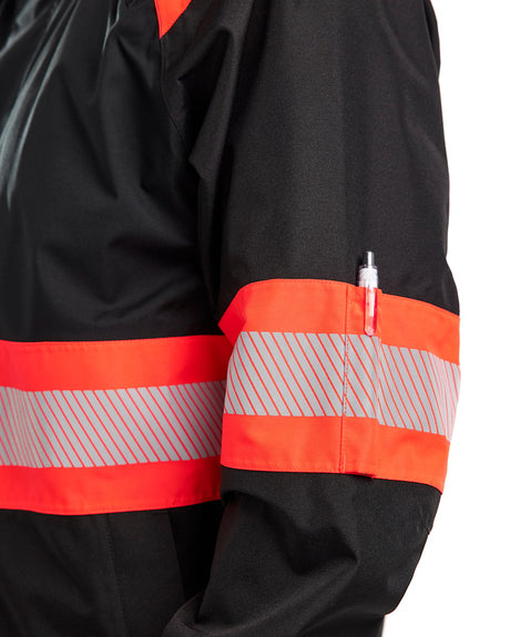 Blaklader Shell Jacket Hi-Vis 4420 #colour_black-red-hi-vis