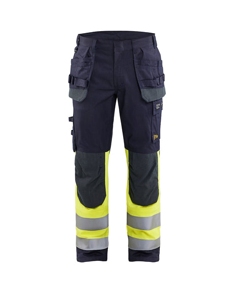 Blaklader Multinorm Inherent Trousers 1489 #colour_navy-blue-hi-vis-yellow