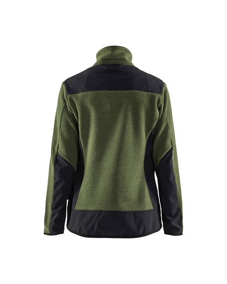 Blaklader Women's Knitted Jacket with Softshell 5943 #colour_autumn-green-black