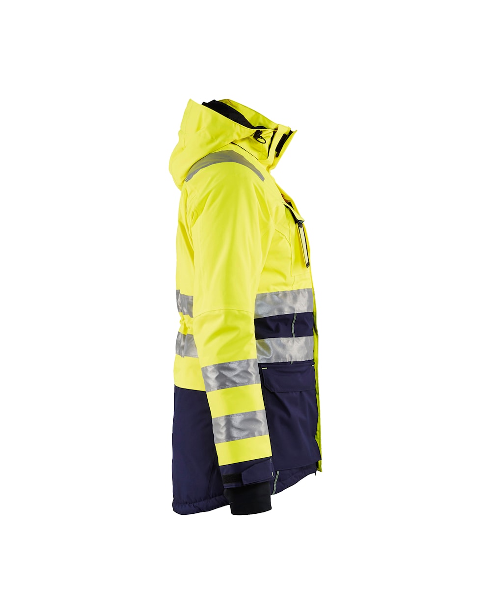 Blaklader Women's Hi-Vis Winter Parka 4472 #colour_hi-vis-yellow-navy-blue