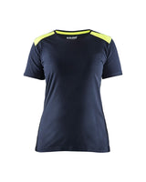 Blaklader Women's T-Shirt 3479 #colour_dark-navy-blue-hi-vis-yellow