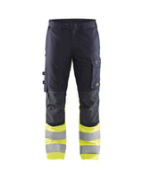 Blaklader Trousers Multinorm Inherent with Stretch 1787 #colour_navy-blue-hi-vis-yellow