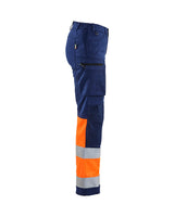 Blaklader Women's Hi-Vis Trousers with Stretch 7161 #colour_navy-blue-orange