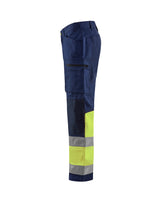 Blaklader Hi-Vis Trousers with Stretch 1551 - Navy Blue/Hi-Vis Yellow