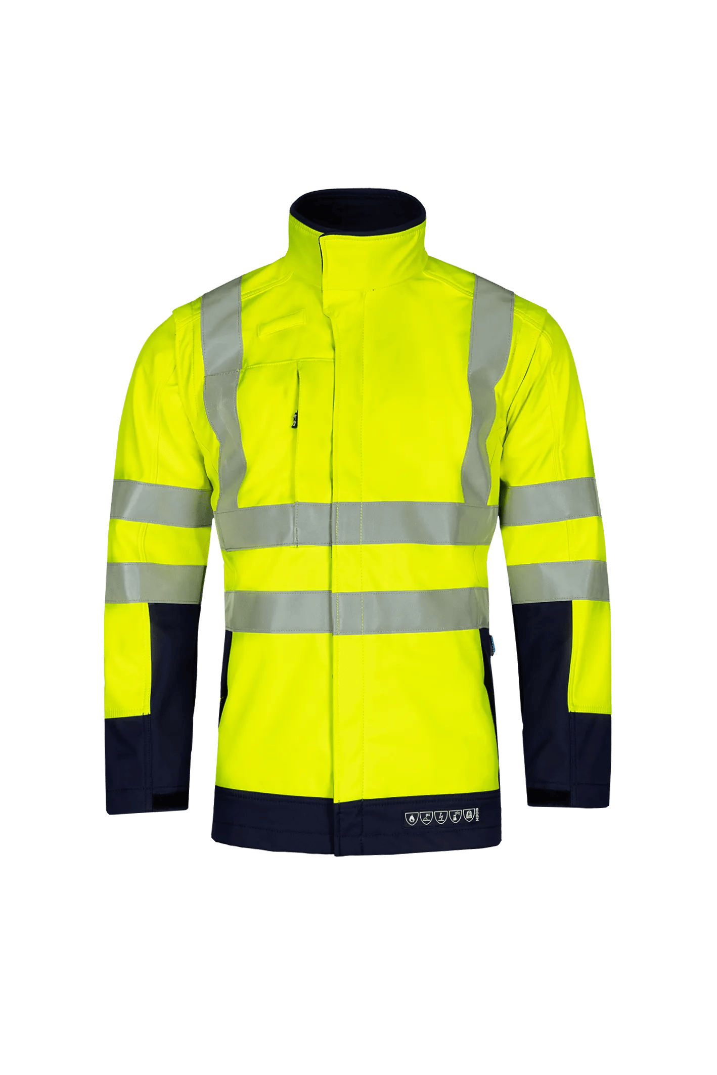 Sioen Heatherton Flame Retardant Anti-Static Hi-Vis Softshell With Detachable Sleeves