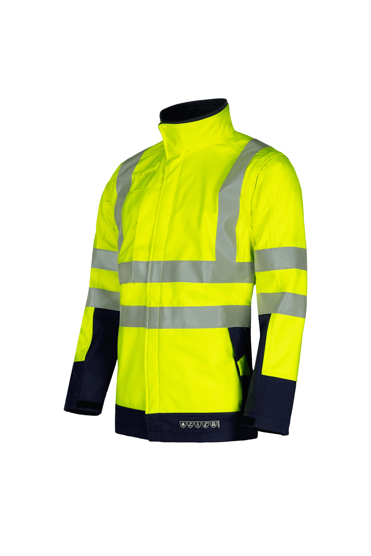 Sioen Heatherton Flame Retardant Anti-Static Hi-Vis Softshell With Detachable Sleeves
