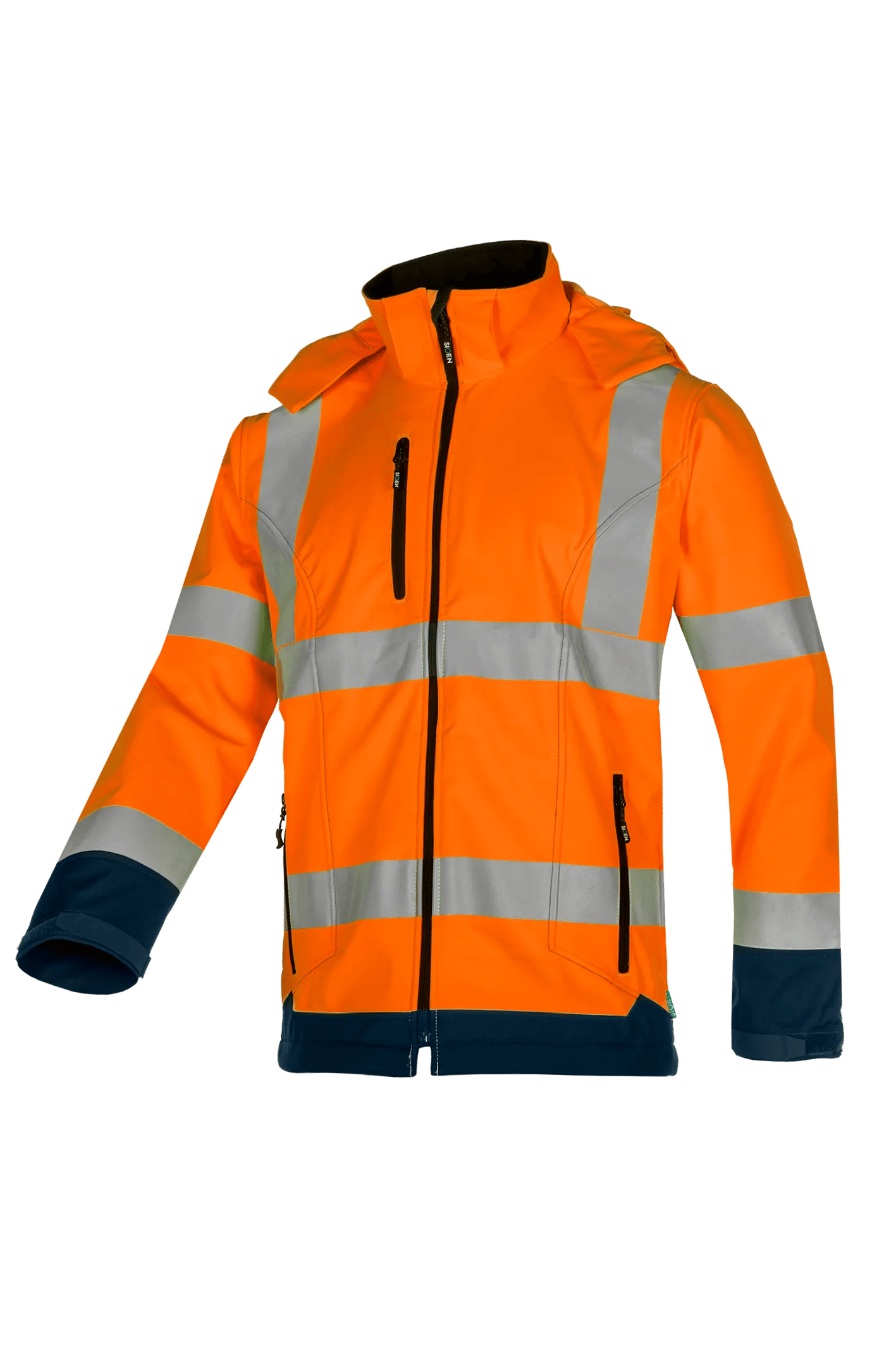 Sioen Fuller Laminated Hi-Vis Softshell Jacket With Detachable Hood