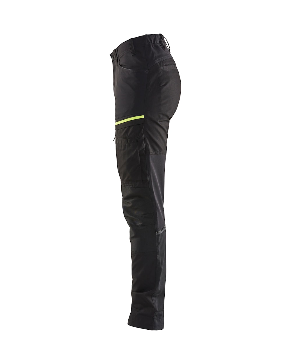 Blaklader Women's Service Trousers with Stretch 7166 #colour_black-hi-vis-yellow