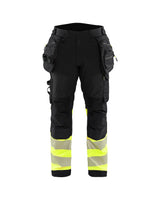 Blaklader Softshell Hi-Vis Trousers 1821 #colour_black-hi-vis-yellow