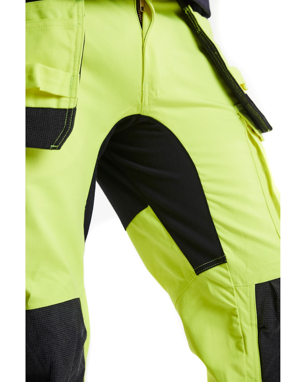 Blaklader Multinorm Inherent Trousers with Stretch 1587 #colour_hi-vis-yellow-navy-blue