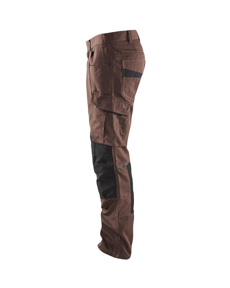 Blaklader Service Trousers with Stretch 1495 #colour_brown-black