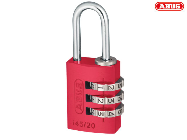 ABUS Mechanical 145/20 20mm Aluminium Combination Padlock Red 46569