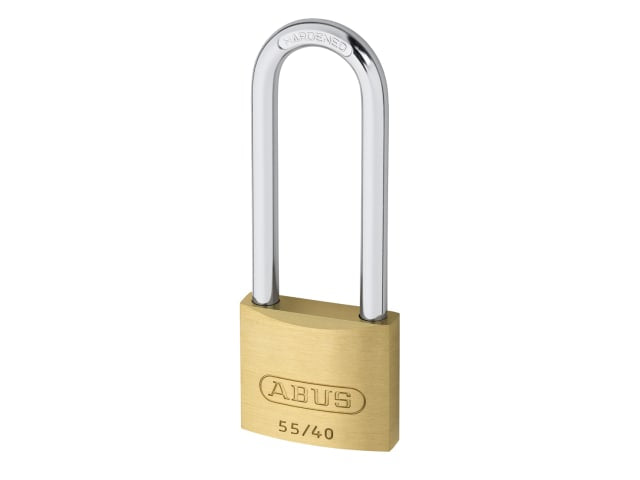 ABUS Mechanical 55/40mm Brass Padlock 63mm Long Shackle Keyed Alike 5401