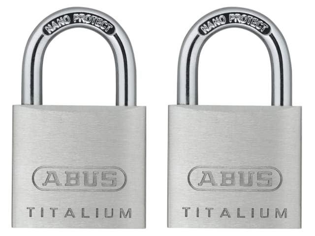 ABUS Mechanical 64TI/30mm TITALIUM Padlock Carded Twin Pack