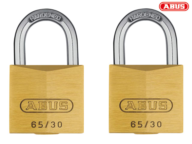 ABUS Mechanical 65/30mm Brass Padlock Twin Carded