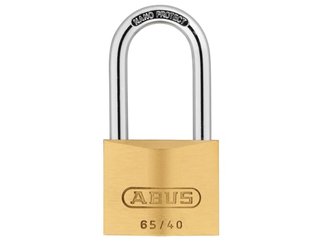 ABUS Mechanical 65/40mm Brass Padlock 40mm Long Shackle Keyed Alike 6404