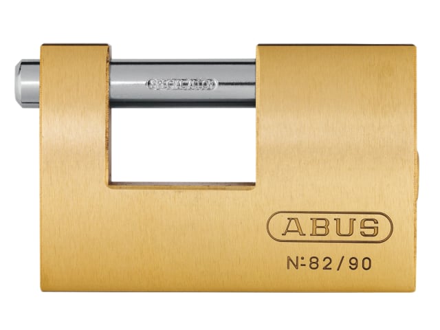 ABUS Mechanical 82/90mm Monoblock Brass Shutter Padlock Keyed Alike 8523