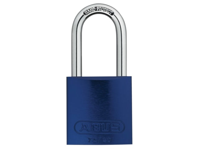 ABUS Mechanical 72/40mm Aluminium Padlock 40mm Long Shackle Blue Keyed Alike TT60121