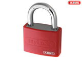 ABUS Mechanical T65AL/40mm My Lock Aluminium Padlock Red Keyed Alike 6401