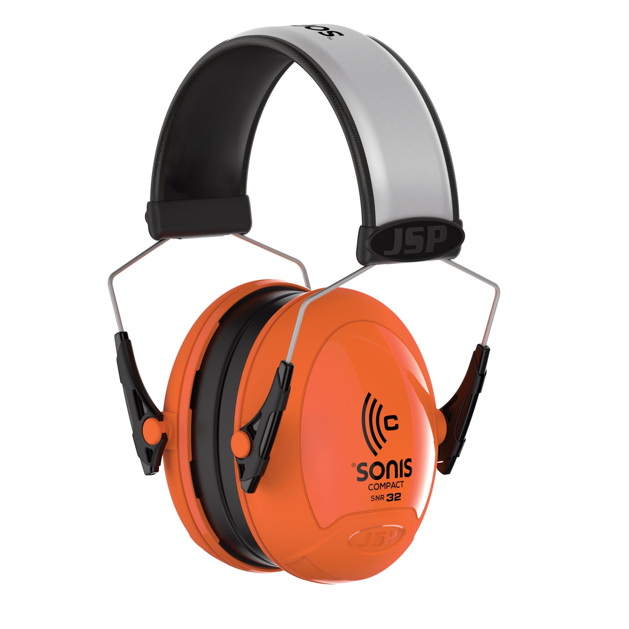 JSP Sonis Compact Low Profile Extra Visibility Adjustable Ear Defenders - 32dB SNR