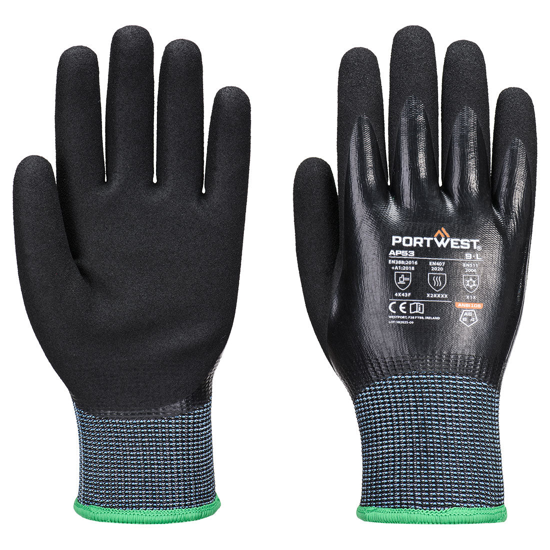 Portwest AP53 Cold F15 Nitrile Aqua Cut Glove