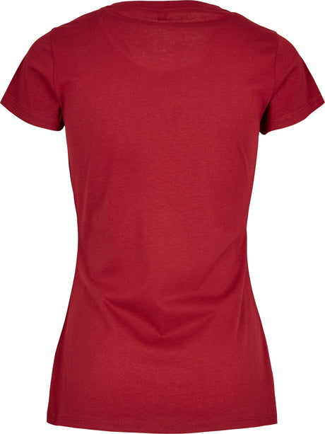 Build Your Brand Basic Women's Basic Tee - Burgundy