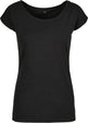 Build Your Brand Basic Women's Wide Neck Tee - Black