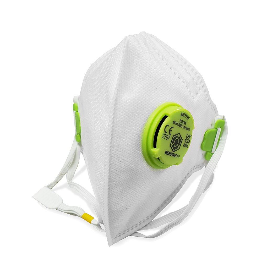 Beeswift P2 Fold-flat Valved Mask White