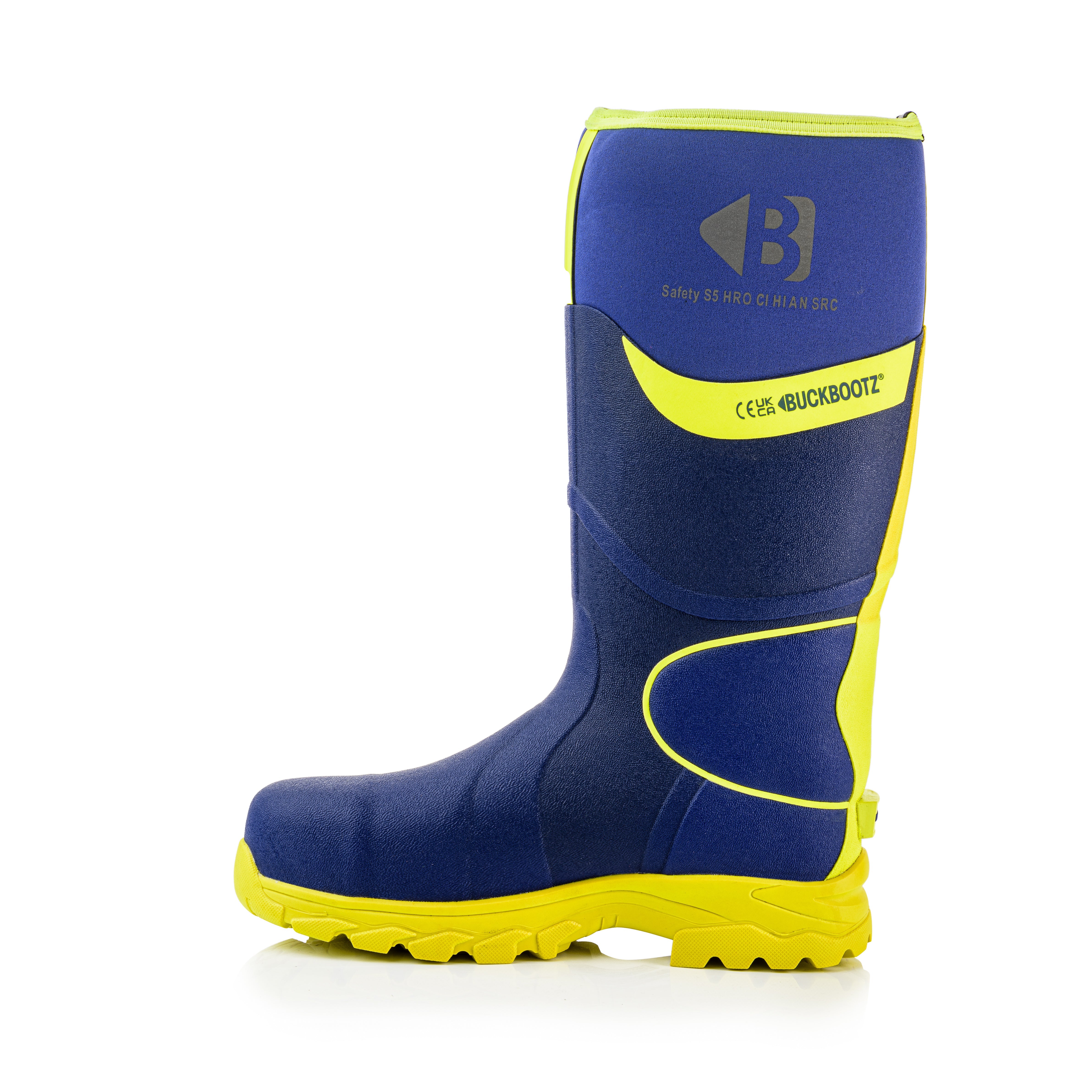 BBZ8000 Safety Wellington Boot - Blue Hi Vis Yellow