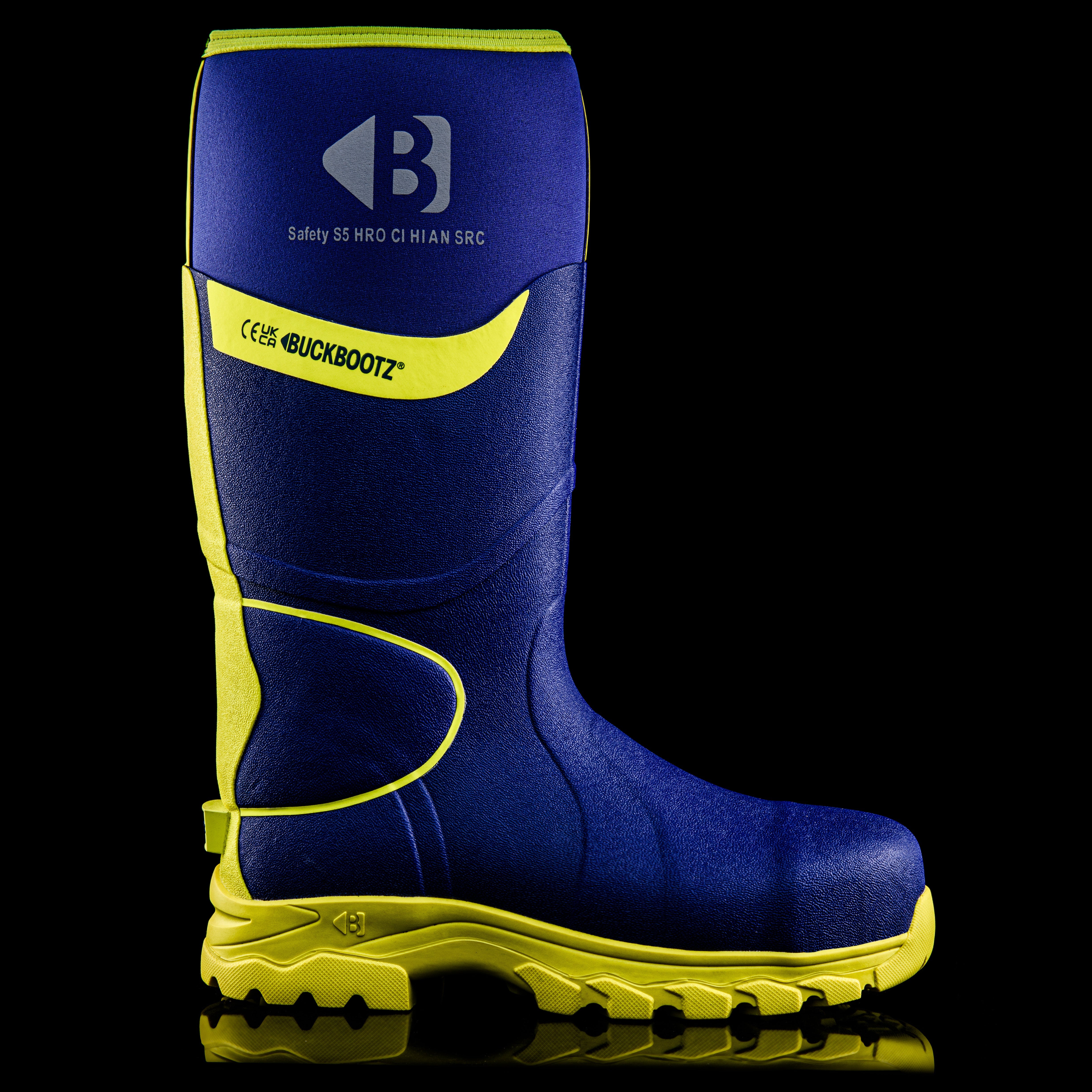 BBZ8000 Safety Wellington Boot - Blue Hi Vis Yellow