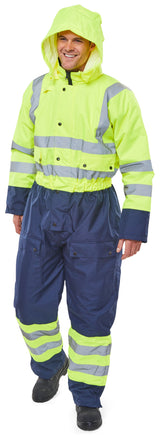 Beeswift Two Tone Hiviz Thermal Waterproof Coverall