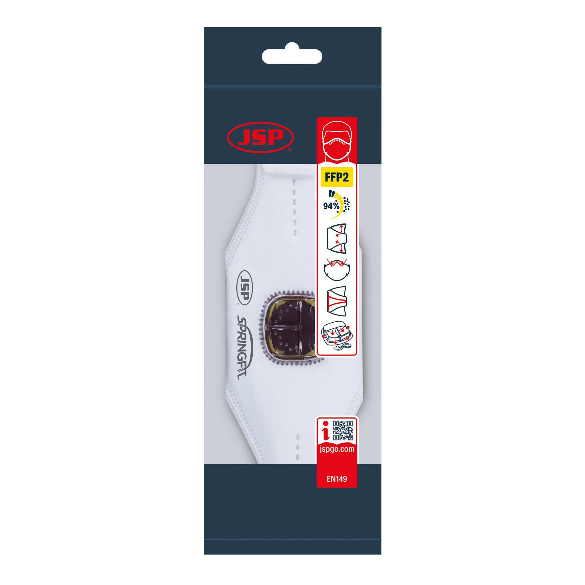 JSP Springfit 425ML FFP2 with Typhoon Valve - Retail Ready