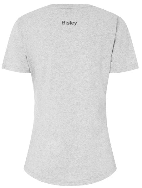 Bisley Women's Cotton Logo Tee 160gsm #colour_grey