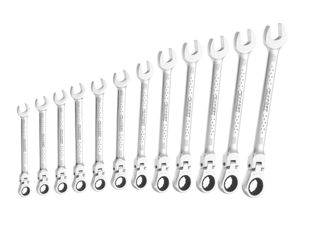 Expert Flexible Head Ratchet Spanner Set, 12 Piece