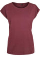 Build Your Brand Women's Extended Shoulder Tee - Cherry