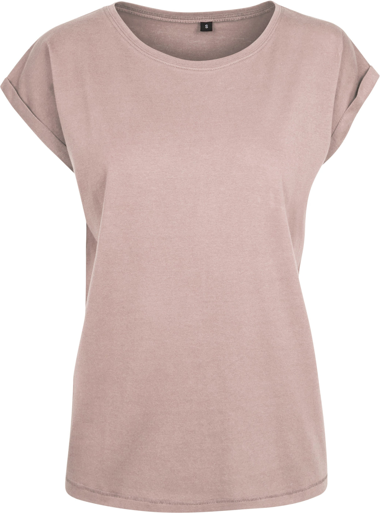 Build Your Brand Women's Extended Shoulder Tee - Dusk Rose