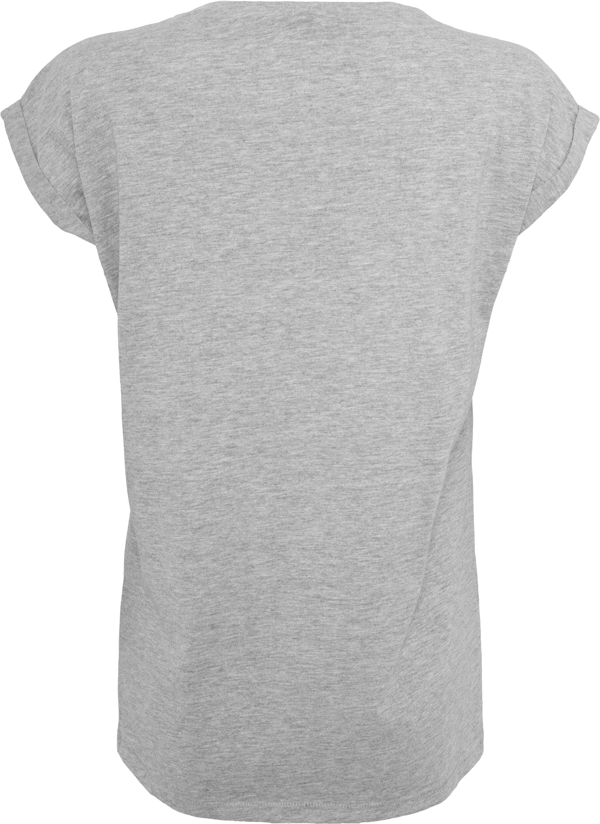 Build Your Brand Women's Extended Shoulder Tee - Heather Grey