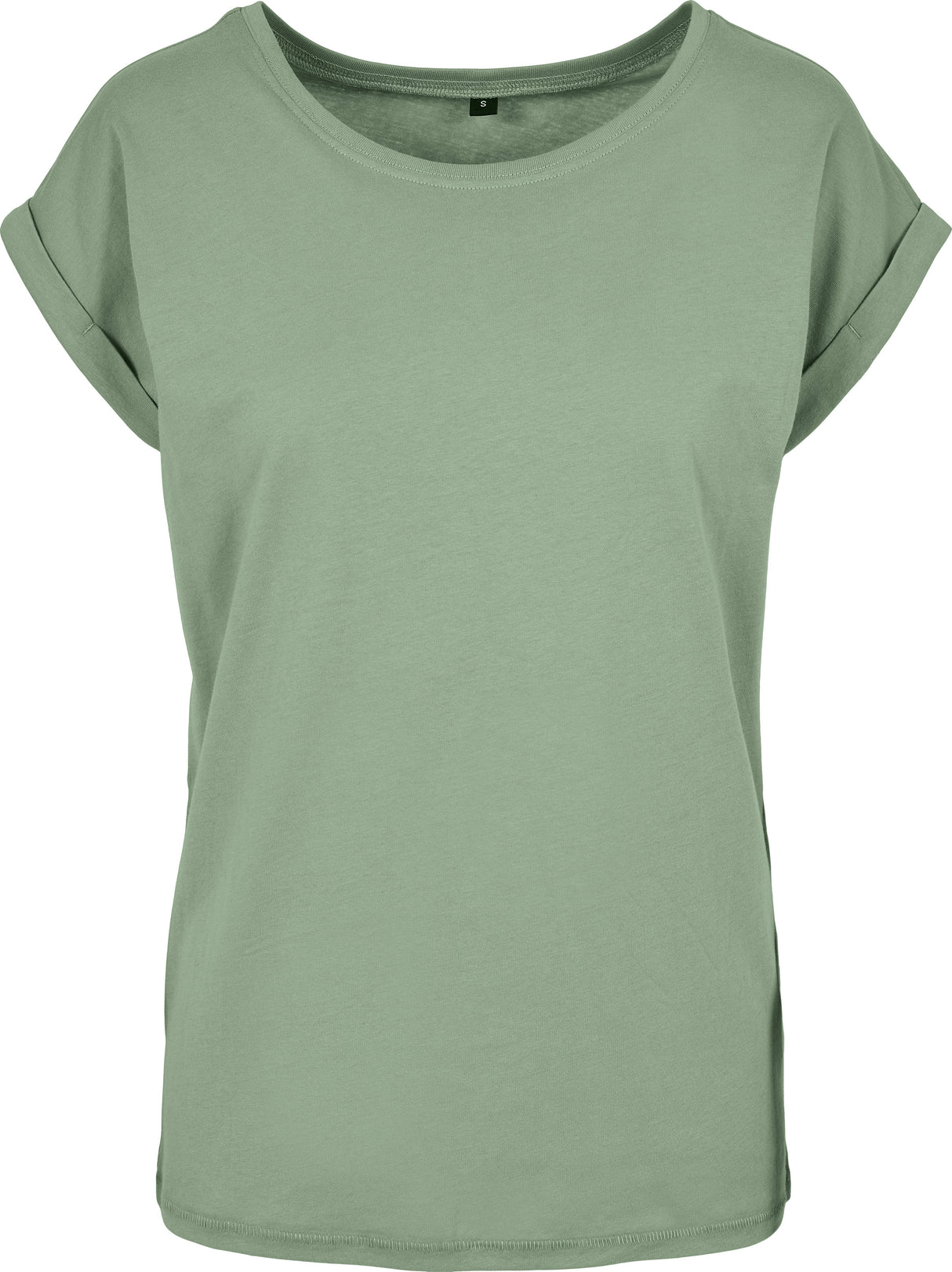 Build Your Brand Women's Extended Shoulder Tee - Magic Salvia