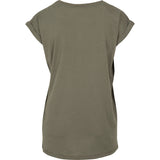 Build Your Brand Women's Extended Shoulder Tee - Olive