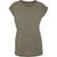 Build Your Brand Women's Extended Shoulder Tee - Olive