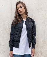 Build Your Brand Women's Nylon Bomber Jacket