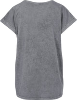 Build Your Brand Women's Acid Washed Extended Shoulder Tee