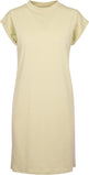 Build Your Brand Women's Turtle Extended Shoulder Dress - Soft Yellow