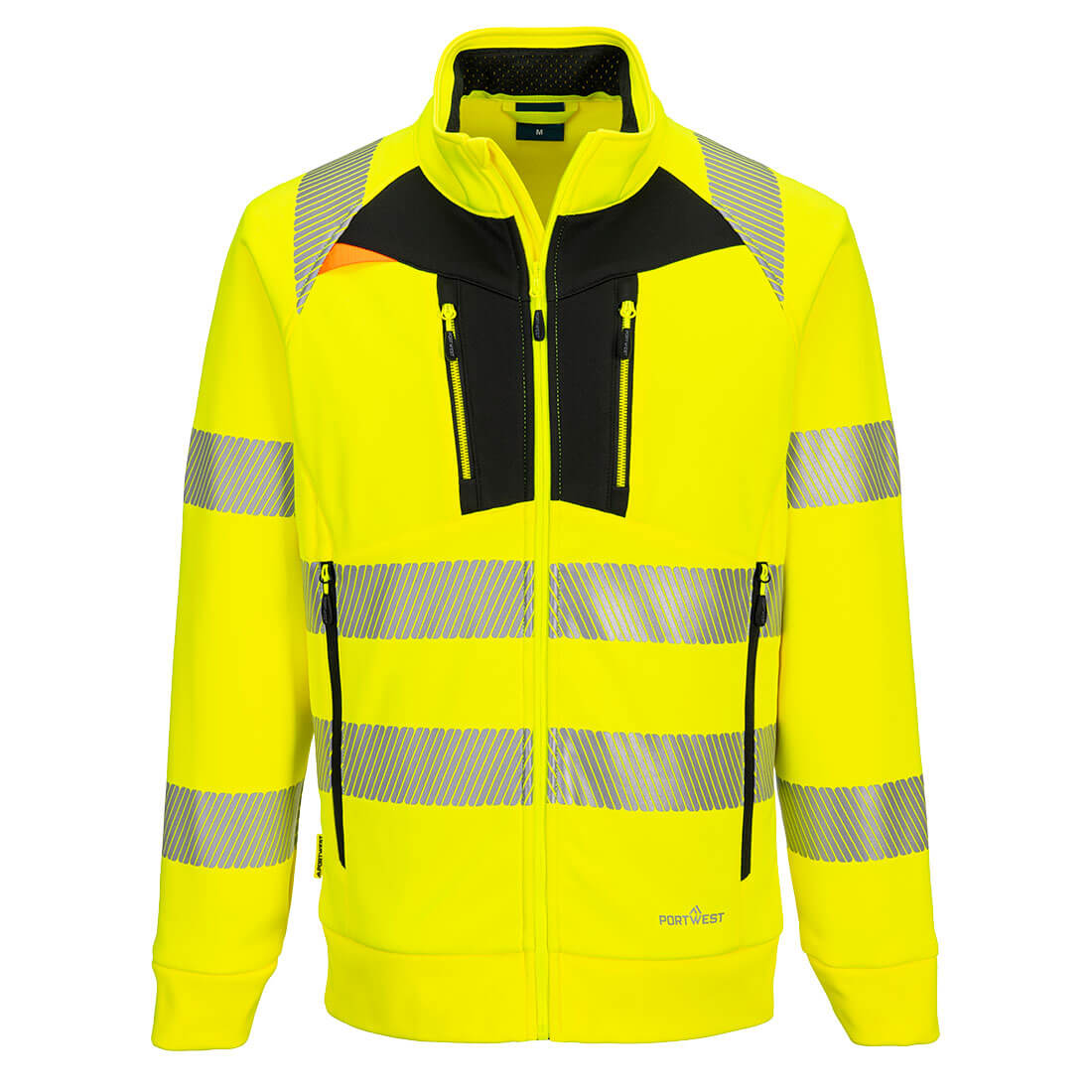 Portwest DX4 Hi-Vis Funnel Neck Sweatshirt #colour_yellow-black