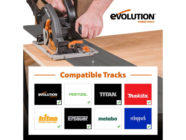 Evolution R185CCSX Circular Track Saw Kit 185mm 1600W 240V