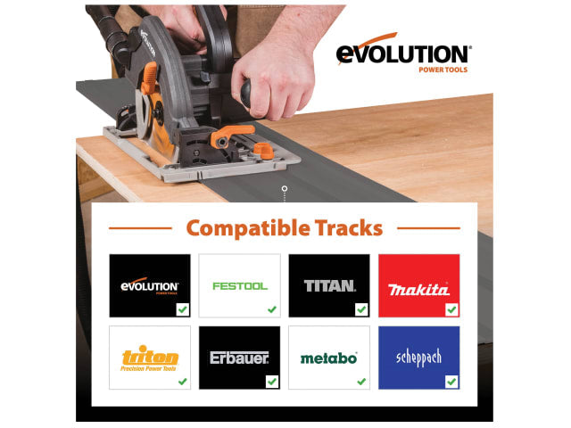 Evolution R185CCSX Circular Track Saw Kit 185mm 1600W 110V